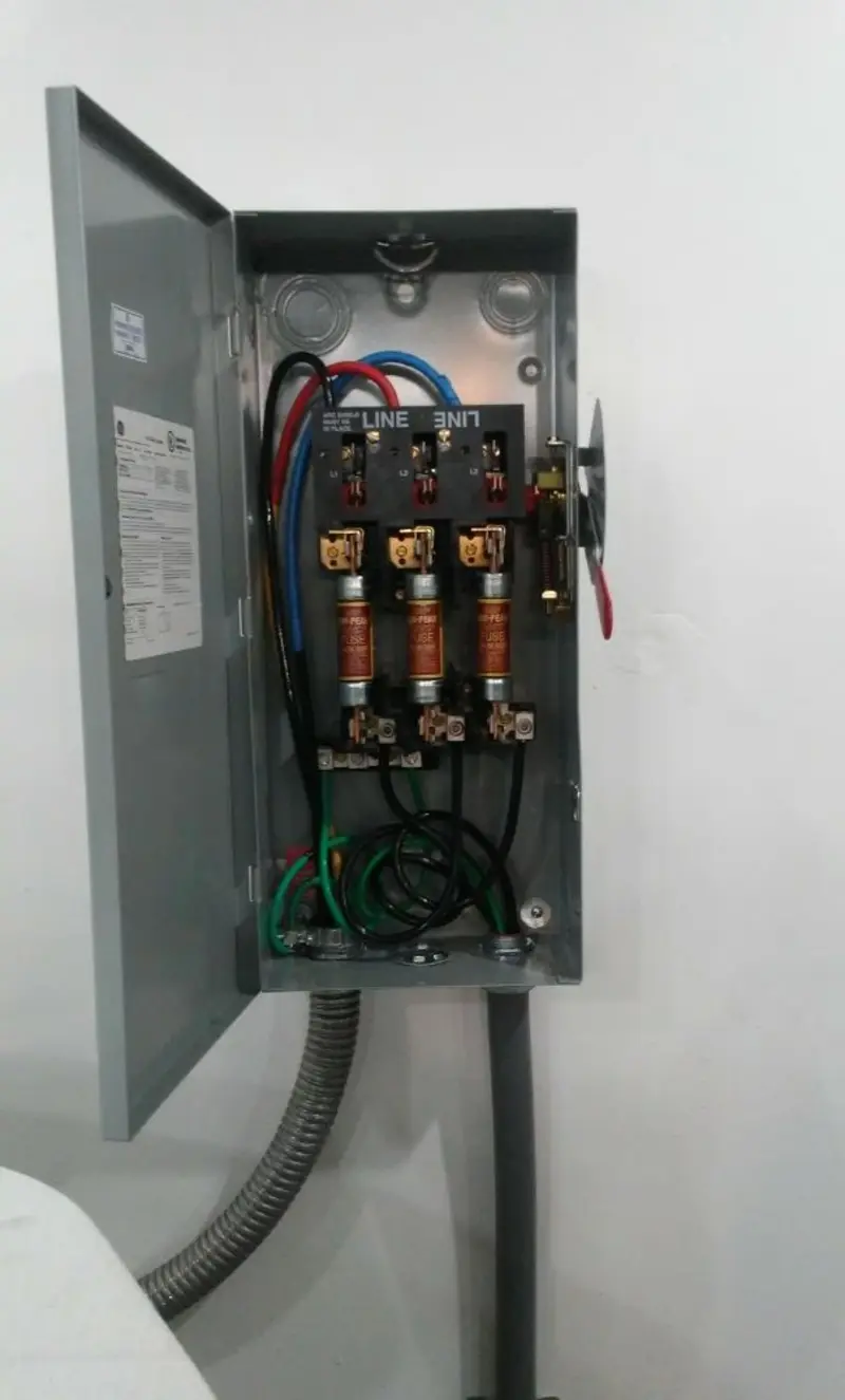 Three-phase disconnect switch installed for Electrical Wiring & Rewiring in Loomis